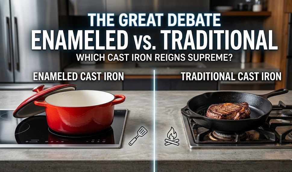 The Great Debate: Enameled Cast Iron vs. Traditional Cast Iron