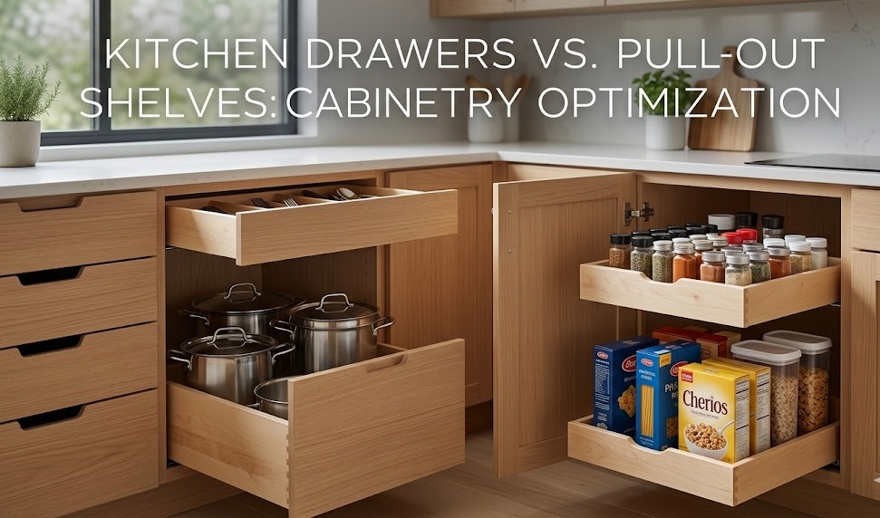 Kitchen Drawers vs. Pull-Out Shelves: Cabinetry Optimization